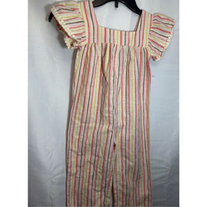 Girls Old Navy Jumpsuit & Romper 4T Pink White Striped Gauzy Cotton NWT